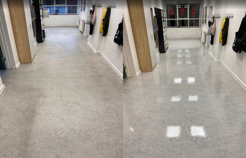 Før og efter PUR behandling sorgenfri skole