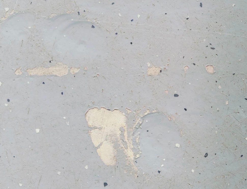 Nedslidt PUR overflade