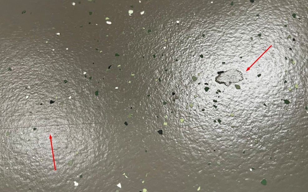 Skader i linoleum gennem PUR